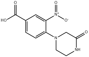 3-Nitro-4-(3-oxo-1-piperazinyl)benzoic acid Struktur