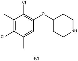 4-(2,4-Dichloro-3,5-dimethylphenoxy)piperidinehydrochloride Struktur