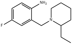 2-[(2-Ethyl-1-piperidinyl)methyl]-4-fluoroaniline Struktur