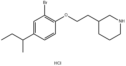 3-{2-[2-Bromo-4-(sec-butyl)phenoxy]-ethyl}piperidine hydrochloride Struktur