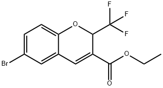 Ethyl 6-bromo-2-(trifluoromethyl)-2H-chromene-3-carboxylate Struktur