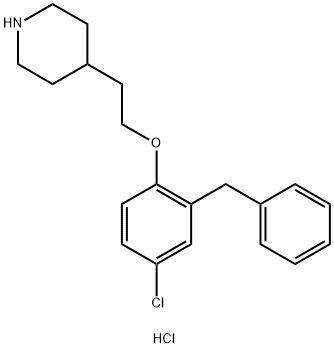 4-[2-(2-Benzyl-4-chlorophenoxy)ethyl]piperidinehydrochloride Struktur