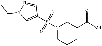 1-(1-Ethyl-1H-pyrazole-4-sulfonyl)-piperidine-3-carboxylic acid Struktur