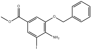 Methyl 4-amino-3-(benzyloxy)-5-iodobenzenecarboxylate Struktur