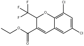 Ethyl 6,8-dichloro-2-(trifluoromethyl)-2H-chromene-3-carboxylate Struktur