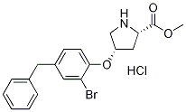 Methyl (2S,4S)-4-(4-benzyl-2-bromophenoxy)-2-pyrrolidinecarboxylate hydrochloride Struktur