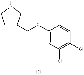 3-[(3,4-Dichlorophenoxy)methyl]pyrrolidinehydrochloride Struktur