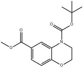 4-(tert-Butyl) 6-methyl 2,3-dihydro-4H-1,4-benzoxazine-4,6-dicarboxylate Struktur