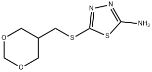 1,3,4-thiadiazol-2-amine, 5-[(1,3-dioxan-5-ylmethyl)thio]- Struktur