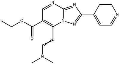 Ethyl 7-[(E)-2-(dimethylamino)vinyl]-2-pyridin-4-yl[1,2,4]triazolo[1,5-a]pyrimidine-6-carboxylate Struktur