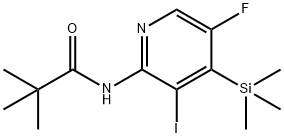 N-(5-Fluoro-3-iodo-4-(trimethylsilyl)pyridin-2-yl) pivalamide Struktur