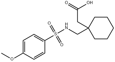 [1-({[(4-Methoxyphenyl)sulfonyl]amino}methyl)-cyclohexyl]acetic acid Struktur