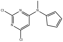 2,6-Dichloro-N-(cyclopenta-1,3-dien-1-yl)-N-methylpyrimidin-4-amine Struktur