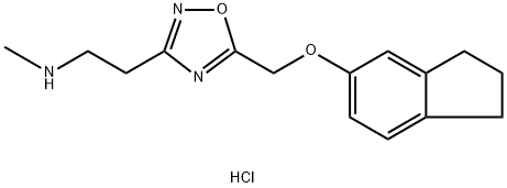 (2-{5-[(2,3-Dihydro-1H-inden-5-yloxy)methyl]-1,2,4 -oxadiazol-3-yl}ethyl)methylamine hydrochloride Struktur