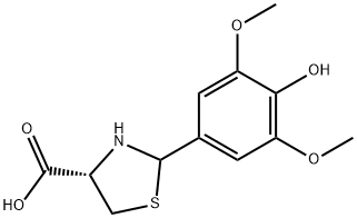 (4S)-2-(4-Hydroxy-3,5-dimethoxyphenyl)-1,3-thiazolidine-4-carboxylic acid Struktur