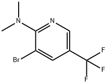 (3-Bromo-5-trifluoromethyl-pyridin-2-yl)-dimethyl-amine Struktur