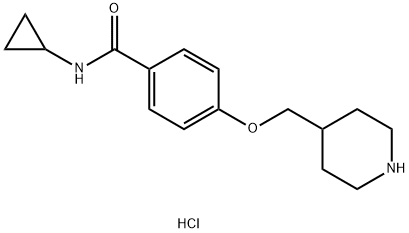 N-Cyclopropyl-4-(piperidin-4-ylmethoxy)benzamide hydrochloride Struktur