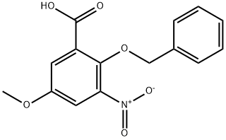 2-(Benzyloxy)-5-methoxy-3-nitrobenzene-carboxylic acid Struktur