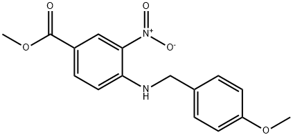 Methyl 4-{[(4-methoxyphenyl)methyl]amino}-3-nitrobenzoate Struktur