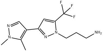 {3-[1',5'-Dimethyl-5-(trifluoromethyl)-1H,1'H-3,4'-bipyrazol-1-yl]propyl}amine Struktur