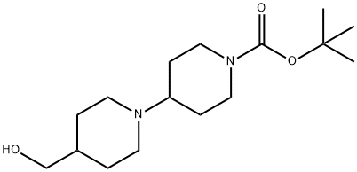 1-(tert-butoxycarbonyl)-1,4-bipiperidine-4-methanol Struktur