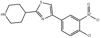 4-[4-(4-chloro-3-nitrophenyl)-1,3-thiazol-2-yl]piperidine Struktur