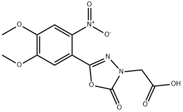 [5-(4,5-dimethoxy-2-nitrophenyl)-2-oxo-1,3,4-oxadiazol-3(2h)-yl]acetic acid Struktur