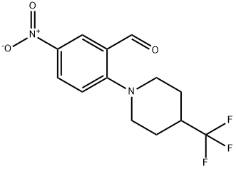 5-nitro-2-[4-(trifluoromethyl)piperidino]benzenecarbaldehyde Struktur