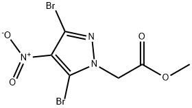 methyl 2-(3,5-dibromo-4-nitro-1H-pyrazol-1-yl)acetate Struktur