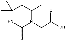 (4,4,6-Trimethyl-2-thioxotetrahydropyrimidin-1(2H)-yl)acetic acid Struktur