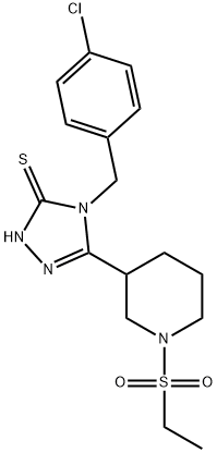 4-(4-Chlorobenzyl)-5-[1-(ethylsulfonyl)piperidin-3-yl]-4H-1,2,4-triazole-3-thiol Struktur