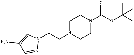 tert-Butyl  4-[2-(4-Amino-1H-pyrazol-1-yl)ethyl]piperazine-1-carboxylate Struktur