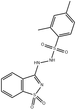 N'-(1,1-dioxido-1,2-benzisothiazol-3-yl)-2,4-dimethylbenzenesulfonohydrazide Struktur