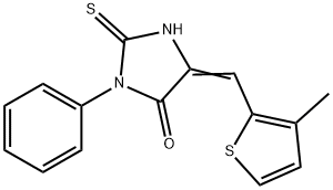 (5E)-2-mercapto-5-[(3-methyl-2-thienyl)methylene]-3-phenyl-3,5-dihydro-4H-imidazol-4-one Struktur