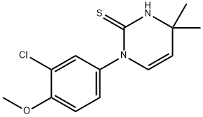 1-(3-chloro-4-methoxyphenyl)-4,4-dimethyl-1,4-dihydropyrimidine-2-thiol Struktur