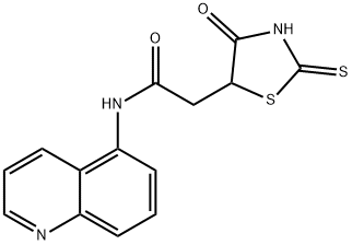 2-(2-mercapto-4-oxo-4,5-dihydro-1,3-thiazol-5-yl)-N-quinolin-5-ylacetamide Struktur