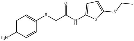 2-[(4-aminophenyl)thio]-N-[5-(ethylthio)-2-thienyl]acetamide Struktur