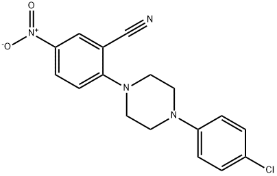 2-[4-(4-chlorophenyl)piperazin-1-yl]-5-nitrobenzonitrile Struktur