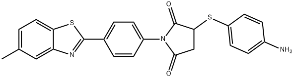 3-[(4-aminophenyl)thio]-1-[4-(5-methyl-1,3-benzothiazol-2-yl)phenyl]pyrrolidine-2,5-dione Struktur