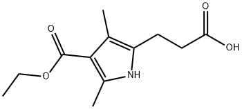 3-[4-(ethoxycarbonyl)-3,5-dimethyl-1H-pyrrol-2-yl]propanoic acid Struktur