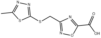 3-{[(5-methyl-1,3,4-thiadiazol-2-yl)thio]methyl}-1,2,4-oxadiazole-5-carboxylic acid Struktur