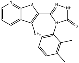 5-(3-aminothieno[2,3-b]pyridin-2-yl)-4-(2,3-dimethylphenyl)-4H-1,2,4-triazole-3-thiol Struktur