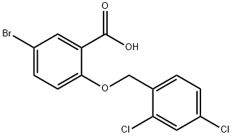 5-bromo-2-[(2,4-dichlorobenzyl)oxy]benzoic acid Struktur