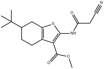 methyl 6-tert-butyl-2-[(cyanoacetyl)amino]-4,5,6,7-tetrahydro-1-benzothiophene-3-carboxylate Struktur