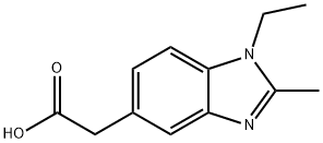 (1-ethyl-2-methyl-1H-benzimidazol-5-yl)acetic acid Struktur