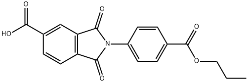 1,3-dioxo-2-[4-(propoxycarbonyl)phenyl]isoindoline-5-carboxylic acid Struktur