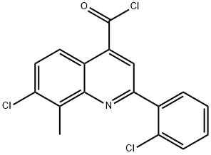 7-chloro-2-(2-chlorophenyl)-8-methylquinoline-4-carbonyl chloride Struktur