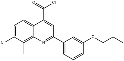 7-chloro-8-methyl-2-(3-propoxyphenyl)quinoline-4-carbonyl chloride Struktur