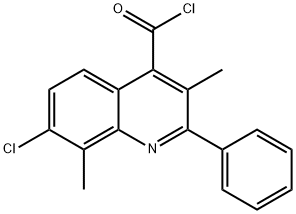 7-chloro-3,8-dimethyl-2-phenylquinoline-4-carbonyl chloride Struktur