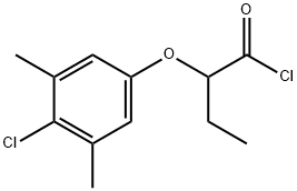 2-(4-chloro-3,5-dimethylphenoxy)butanoyl chloride Struktur